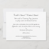 Just Married Beach Schriftliche Ankündigung Einlad (Rückseite)