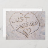 Just Married Beach Schriftliche Ankündigung Einlad (Vorne/Hinten)