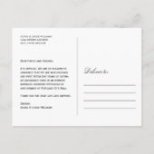 Just Married Beige Elegant Wedding Foto Ankündigungspostkarte (Rückseite)