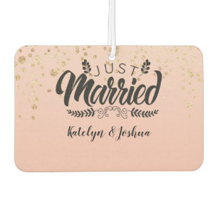 Just Married   Benutzerdefiniertes Foto Autolufterfrischer