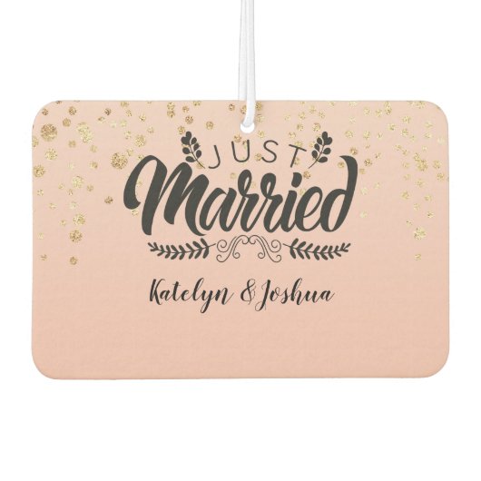 Just Married | Benutzerdefiniertes Foto Autolufterfrischer (Vorderseite)