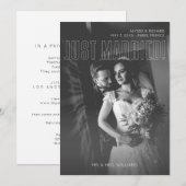 Just Married Black & White Foto Ankündigung (Vorne/Hinten)