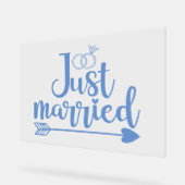 Just Married Blue Acrylschild (Winkel)