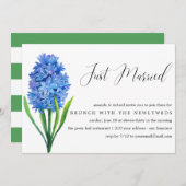 Just Married Blue Hydrangea Post Hochzeitsbrunch Einladung (Vorne/Hinten)