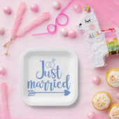 Just Married Blue Pappteller (Party)