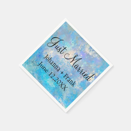 Just Married Blue Serviette (Ecke)