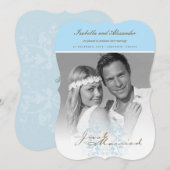 Just Married Blüh Wedding Foto Ankündigung (Vorne/Hinten)