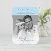 Just Married Blüh Wedding Foto Ankündigung (Stehend Vorderseite)