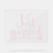 Just Married Blush Acrylschild (Vorderseite)