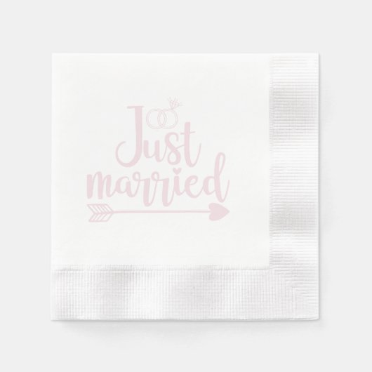 Just Married Blush Serviette (Vorderseite)