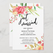 Just Married Boho Blume Hochzeitsempfang Einladung (Vorne/Hinten)