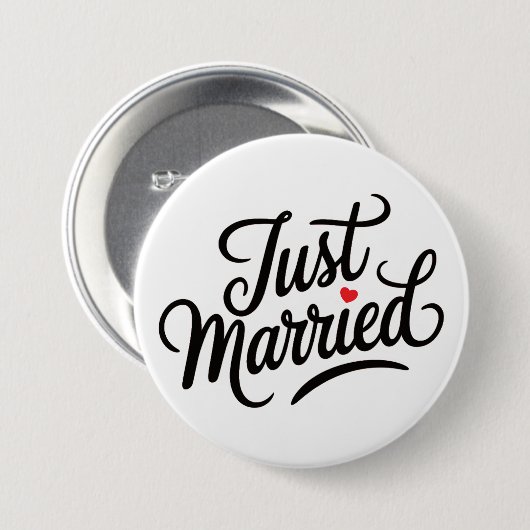 Just Married Bridal Button (Vorne & Hinten)