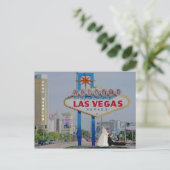 JUST MARRIED Bride Drag Groom Las Vegas Postcard Ankündigungspostkarte (Stehend Vorderseite)