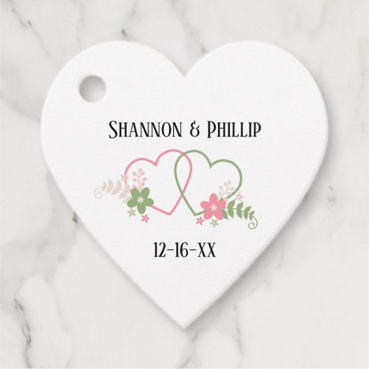 Just Married Bride & Groom Names Wedding Date Geschenkanhänger (Vorderseite)