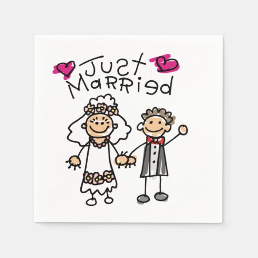 Just Married Bride Groom Serviette (Vorderseite)