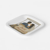 'Just Married' Bridge and Groom in a Golf Cart Pappteller (Gewinkelt)