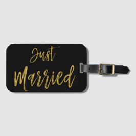 Just Married Bridge Gold Foil Gepäcktasche Tag Gepäckanhänger