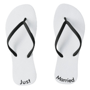 Just Married Bridge Groom Flip Flops Polterabend Badesandalen