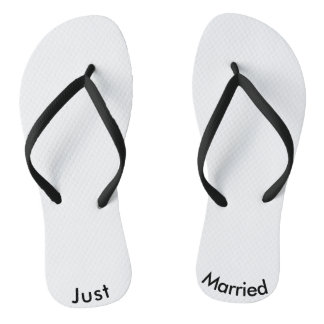 Just Married Bridge Groom Flip Flops Polterabend Badesandalen