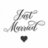 Just Married Calligraphy Style Decal Aufkleber (Vorderseite)