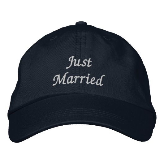 Just Married Cap Bestickte Baseballkappe (Vorderseite)