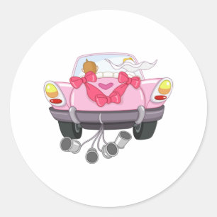 Just Married Car 27 Runder Aufkleber