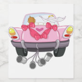Just Married Car 27 Weinetikett (Einzelnes Label)
