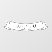 Just Married Car Banner für Hochzeit oder Flitterw Fensteraufkleber (Blatt)