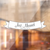 Just Married Car Banner für Hochzeit oder Flitterw Fensteraufkleber (Blatt 2)