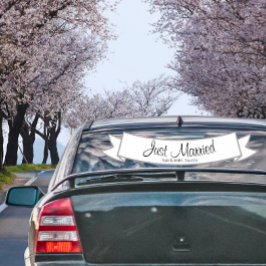 Just Married Car Banner für Hochzeit oder Flitterw Fensteraufkleber