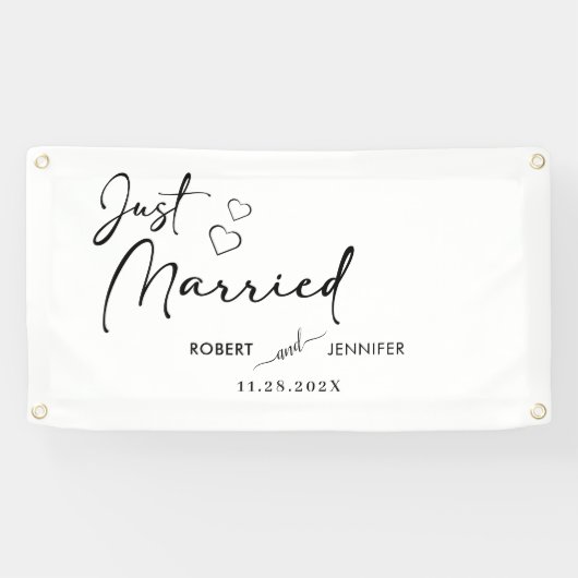 Just Married Car Banner | Niedliche Hochzeitsdekor (Horizontal)