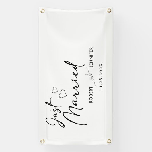 Just Married Car Banner | Niedliche Hochzeitsdekor (Vertikal)
