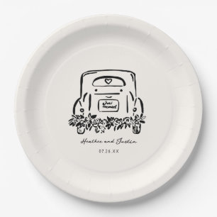 Just Married Car Custom Wedding Liebhaber Pappteller