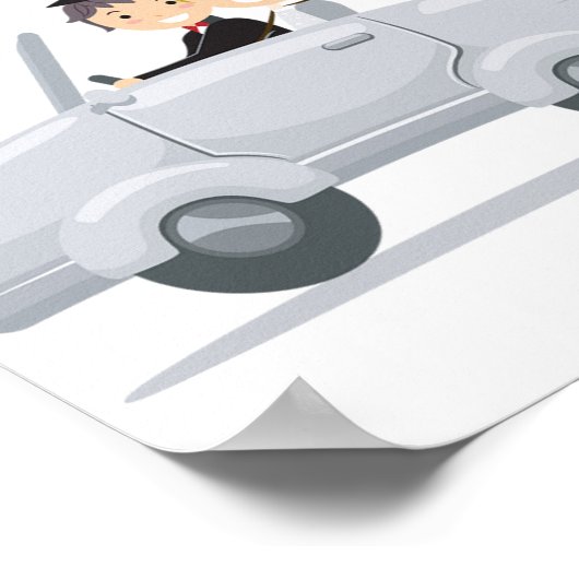 Just Married Car Poster (Ecke)