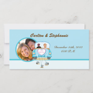 Just Married Car Wedding Foto Ankündigung