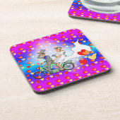 Just Married Cartoon Celebration Untersetzer (Linke Seite)