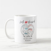 Just Married Cat Wedding Kaffeetasse (Links)