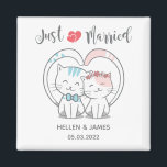 Just Married Cat Wedding Magnet<br><div class="desc">Niedlich Just Married Cat Wedding Magnet Perfekt als Gastgeschenk Hochzeit für Hochzeitsgäste.</div>
