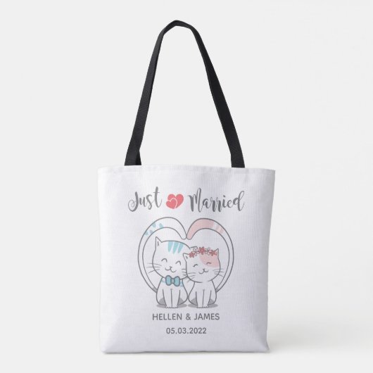 Just Married Cat Wedding Tasche (Rückseite)