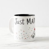 Just Married Celebration Design Tasse (Vorderseite Links)