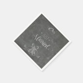 Just Married Chalkboard Hochzeiten Rings and Bells Serviette (Ecke)