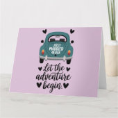Just Married Classic Car Wedding Karte (Vorderseite)