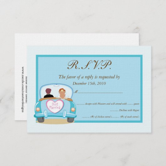 Just Married Classic Car Wedding RSVP (Vorne/Hinten)