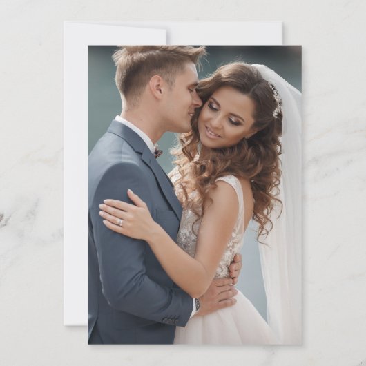 Just Married Copper Typografy Wedding Party Einladung (Rückseite)