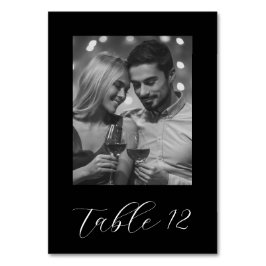 Just Married Couple Black Foto Hochzeit Tischnummer