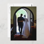 Just Married Couple Church Hochzeitsankündigung Postkarte (Vorne/Hinten)