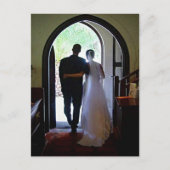Just Married Couple Church Hochzeitsankündigung Postkarte (Vorderseite)