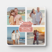 Just Married Couple Foto Collage Wedding Geschenk Fotoplatte (Vorderseite)