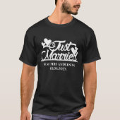 Just Married Couple Personalized Wedding Name Date T-Shirt (Vorderseite)