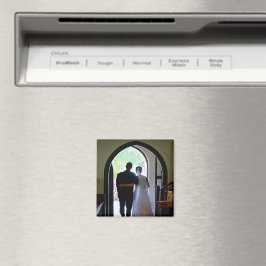 Just Married Couple Verlassend Church Custom Foto Magnet